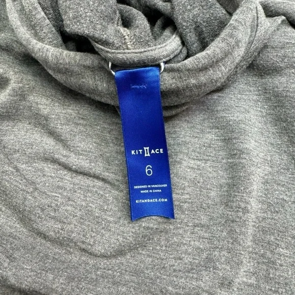 Kit & Ace Grey Jersey Pullover Long Sleeve Turtleneck Tunic Top Size  6 - Picture 9 of 10